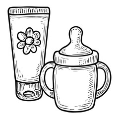 Lotion Tube and Sippy Cup