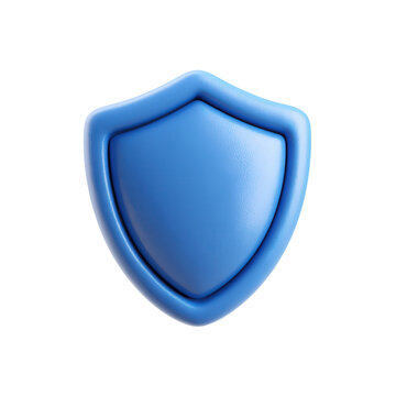 Protective Shield: A 3D-rendered illustration of a sleek, blue shield, symbolizing security and protection, against a minimalist background.