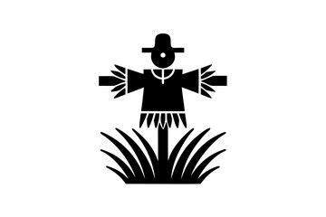 Scarecrow icon  vector silhouette illustration isolated on white background