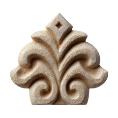 Stone Carving Ornament: A close-up of a stone carving ornament, featuring intricate symmetrical swirls and elegant detailing, a testament to the timeless beauty of artistic craftsmanship.
