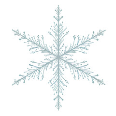 Abstract Snowflake Illustration Against Transparent Background