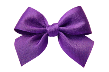 Close-up of a vibrant purple ribbon bow
