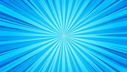 Radiant blue comic book radial burst