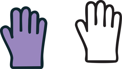 Obraz premium Simple vector illustration of protective gloves icon set.