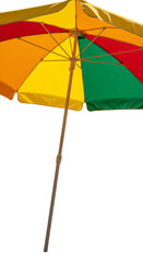 Colorful Striped Beach Umbrella Isolated on Transparent Background