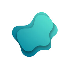 Abstract Turquoise Overlay Shape Design On Black Transparent Background