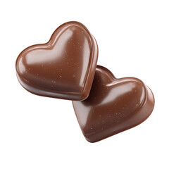 Obraz premium heart shaped chocolate candy isolated on white and transparent background