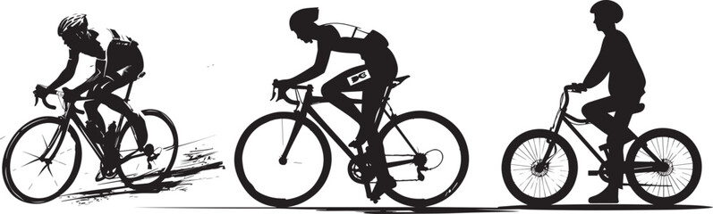 Naklejka premium Person Cycling clean simple silhouette