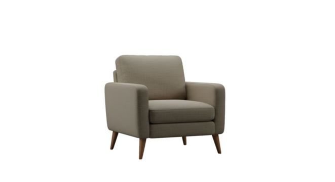 Beige Armchair On Transparent Background Realistic Isolated Photo