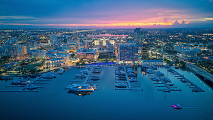 aerial view of West palm Beach marina