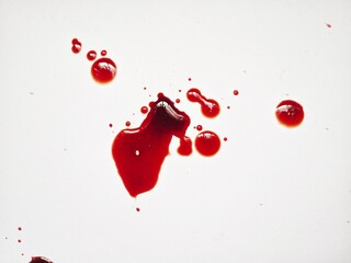 Red drops on a white background