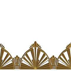 Art Deco Gold Border Illustration On A Transparent Isolated Background