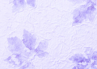 Purple paper texture with leaves pattern background, blank natural purple paper pattern background