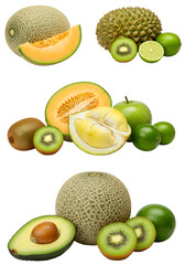 Assortment Of Fresh Fruits On Isolated Background Photo