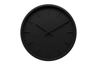 Black Analog Wall Clock Isolated on Transparent Background Illustration