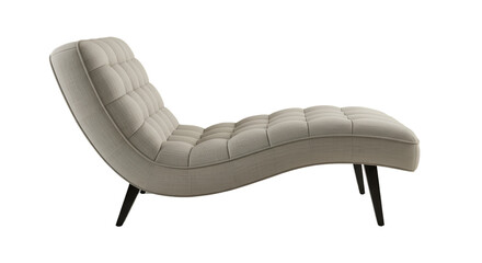 Beige Chaise Lounge Isolated on Transparent Background 3D Render Illustration