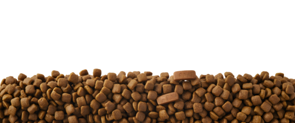 Delicious crunchy kibble pile for pets, healthy nutrition for happy animals, premium pet food ingredients