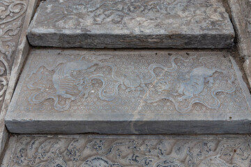 The large Stone Carving behind the Hall of Preserving Harmony (baohe dian) in the Forbidden City, Beijing