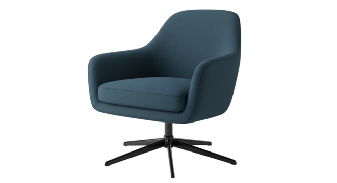 Blue Modern Swivel Chair Illustration Isolated on Transparent Background