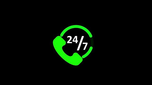 Twenty for hours Customer service icon isolated on black background .24 Hours Support all customer. Customer care icon isolated .