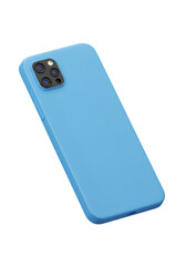 Blue Smartphone Mockup 3D Render Isolated on Transparent Background