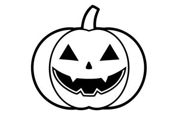 line art Jack o lantern vector silhouette illustration isolated on white background
