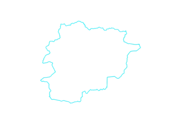 Blue Outline Map Of Andorra On A Black Background Isolated Illustration