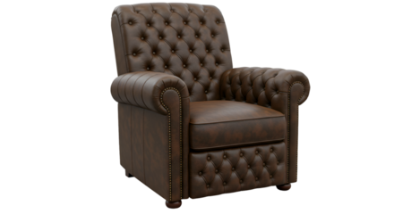Brown Leather Armchair Isolated Photo A Classic Vintage Style Object
