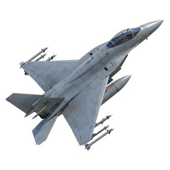 Detailed Realistic Fighter Jet Illustration Against Transparent Isolated Background