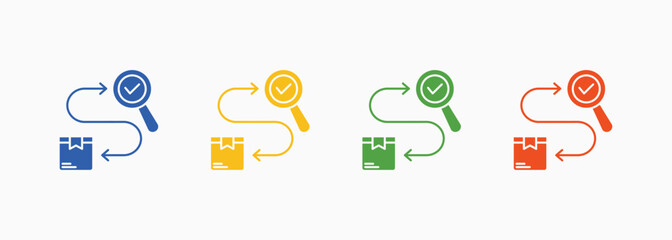 Traceability Icon Set Color Multiple Style Collection