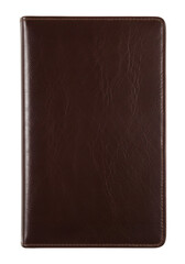 Brown Leather Notebook Isolated On Black Background Photo