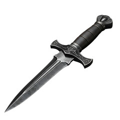 Detailed Antique Dagger Illustration on Transparent Background