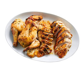 grilled chicken wings and leg pieces