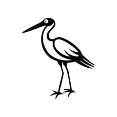 Stork Logo - Elegant Bird Carrying Bundle Graphic Design