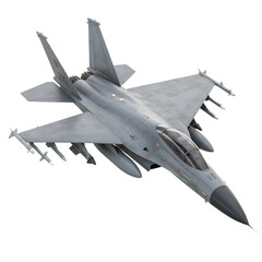 Fighter Jet In Gray Isolated On A Transparent Background Realistic 3d Illustration