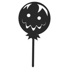 halloween Lollipop vector silhouette illustration isolated on white background