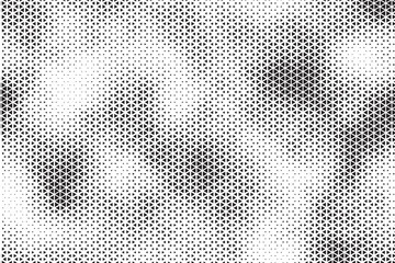 Triangle Shapes Vector Abstract Geometric Technology Oscillation Wave Isolated on Light Background. Halftone Triangular Retro Simple Pattern. Minimal 80s Style Dynamic Tech Wallpaper