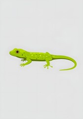 Fototapeta premium Green Gecko Illustration on White Background