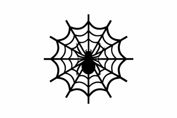 spider web silhouette vector illustration