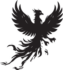 Majestic Phoenix Rising with Fiery Wings Unfurled