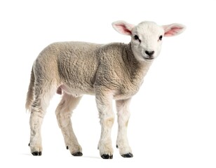 Cute lamb, standing profile