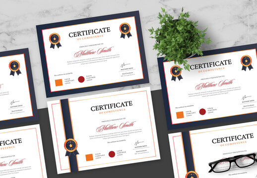 Gradient Orange And Red Certificate