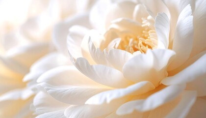 Fototapeta premium Close-up of creamy, layered petals of a delicate flower