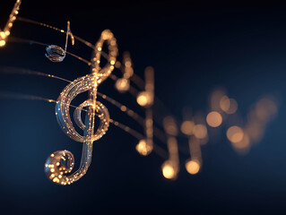 Luminous Music: Sparkling Clef and Notes