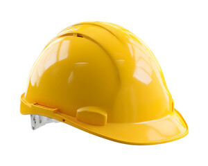 Fototapeta premium Yellow safety helmet isolated on transparent white background 