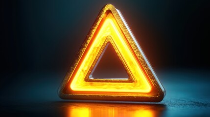 Warning sign, 3D render, studio shot