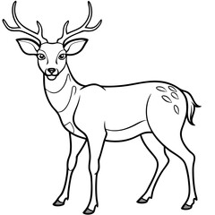 Stylized black and white deer illustration