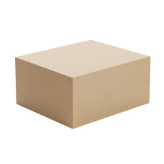 Geometric Beige Cube Illustration On Transparent Isolated Background