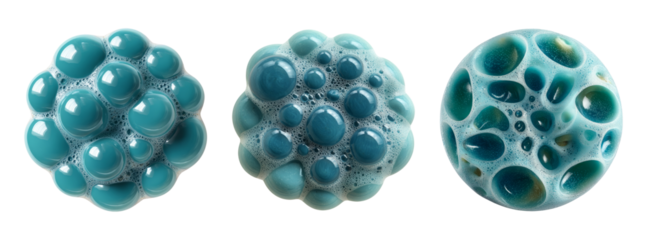 Colorful Abstract Spheres Isolated on Transparent Background