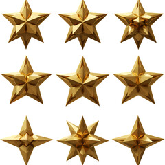 Obraz premium Golden Stars Arrangement on Transparent Background Illustration